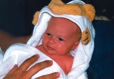 Right after second bath, and right before he pooped on Rob.